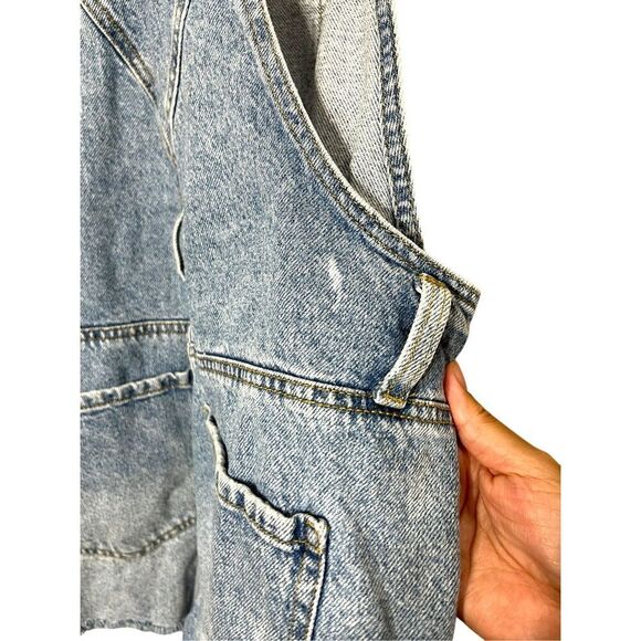 Pacsun Denim Shorts Overalls Size Large - Picture 9 of 11